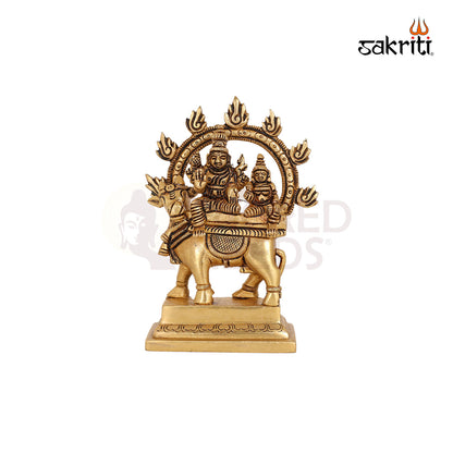 BRASS SHIVAN PARVATHI WITH NANDHI