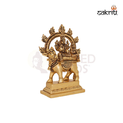 BRASS SHIVAN PARVATHI WITH NANDHI