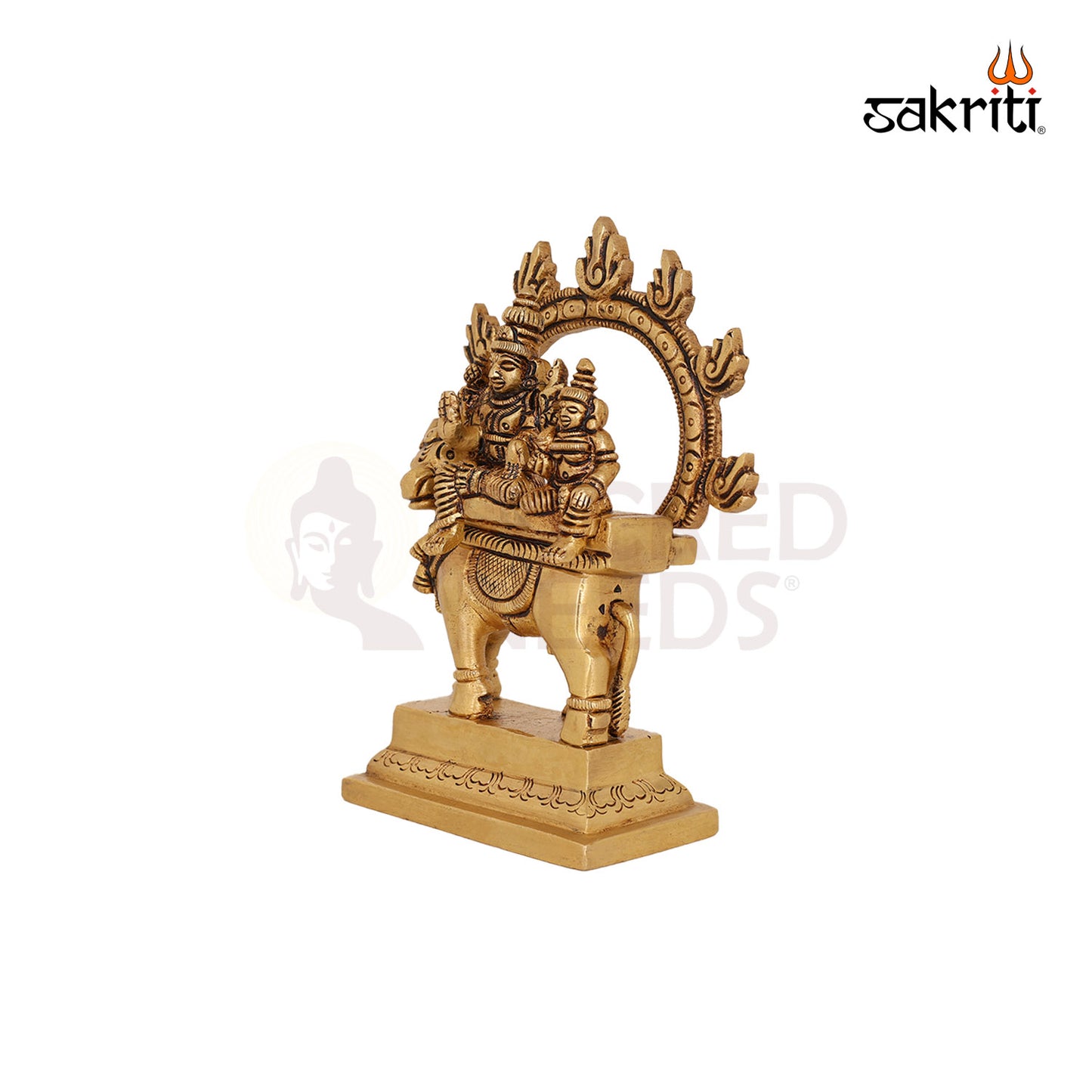 BRASS SHIVAN PARVATHI WITH NANDHI