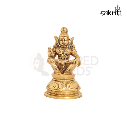 Brass Ayyapa – 6.3 Inch Lord Ayyappan Idol for Worship and Gifting