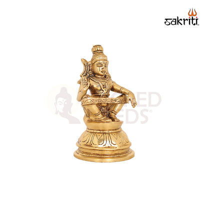 Brass Ayyapa – 6.3 Inch Lord Ayyappan Idol for Worship and Gifting