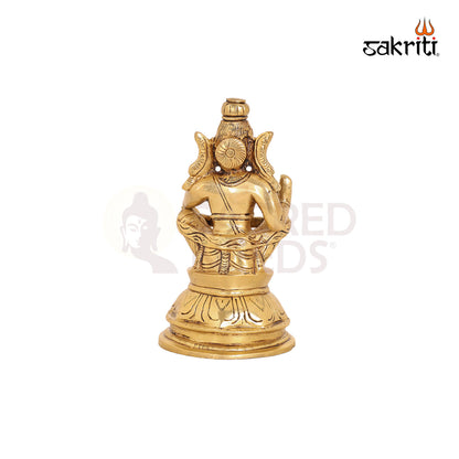 Brass Ayyapa – 6.3 Inch Lord Ayyappan Idol for Worship and Gifting