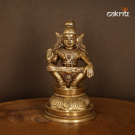 Pure Brass,Ayyappa,Ayyappan,Statue,Temple,Pooja Room,Home Decor,Gift.