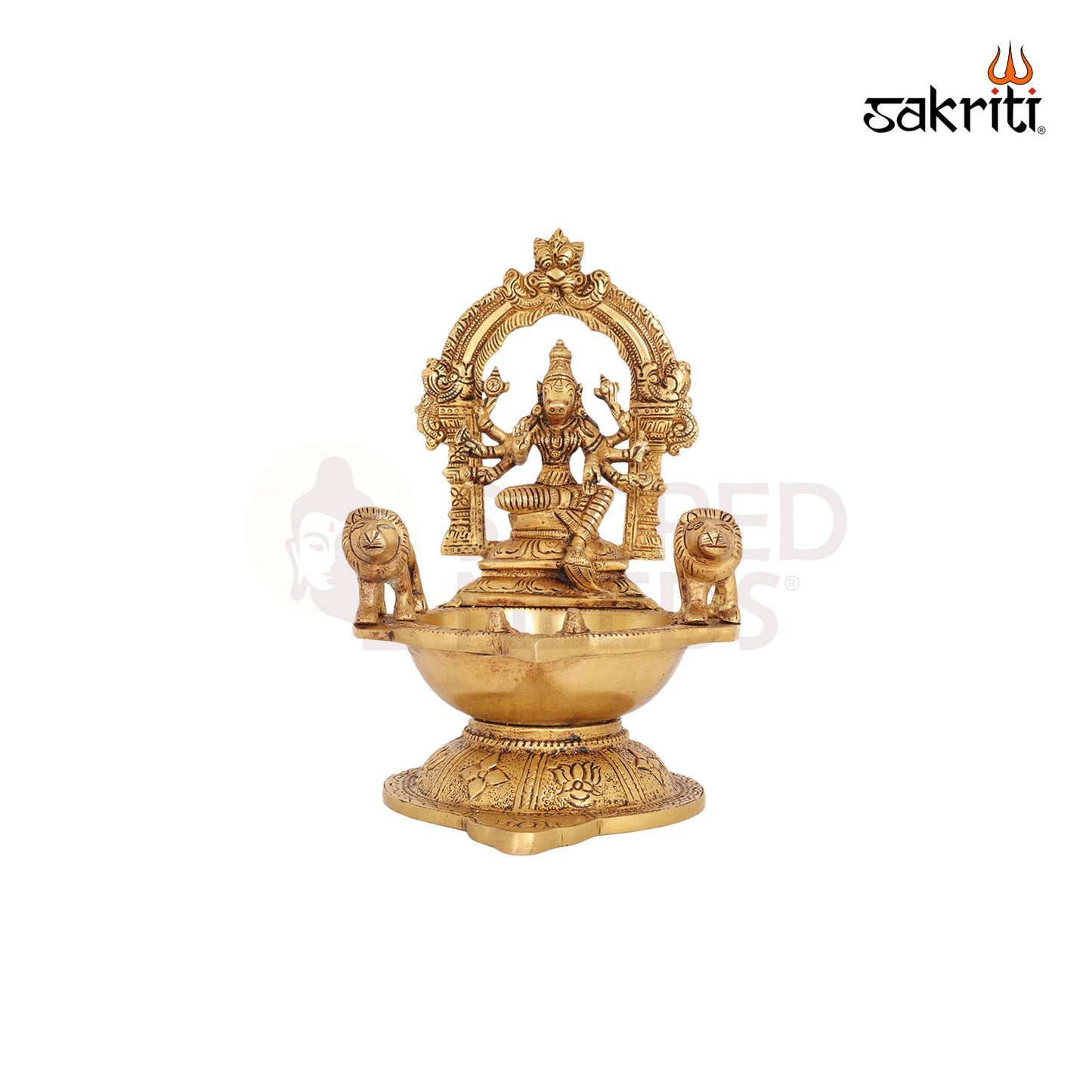 Brass Varahi Amman Vilakku – 9.5 Inch Goddess Deepam Lamp for Protection & Rituals