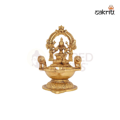 Brass Varahi Amman Vilakku – 9.5 Inch Goddess Deepam Lamp for Protection & Rituals