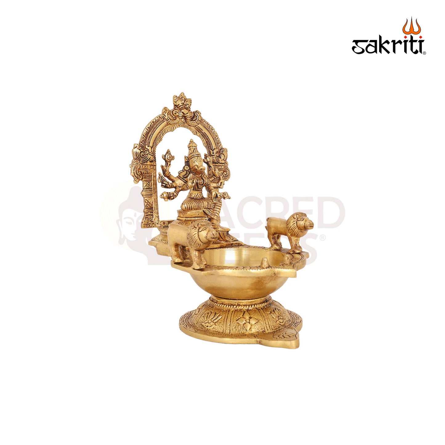 Brass Varahi Amman Vilakku – 9.5 Inch Goddess Deepam Lamp for Protection & Rituals