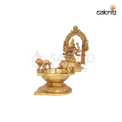 Brass Varahi Amman Vilakku – 9.5 Inch Goddess Deepam Lamp for Protection & Rituals