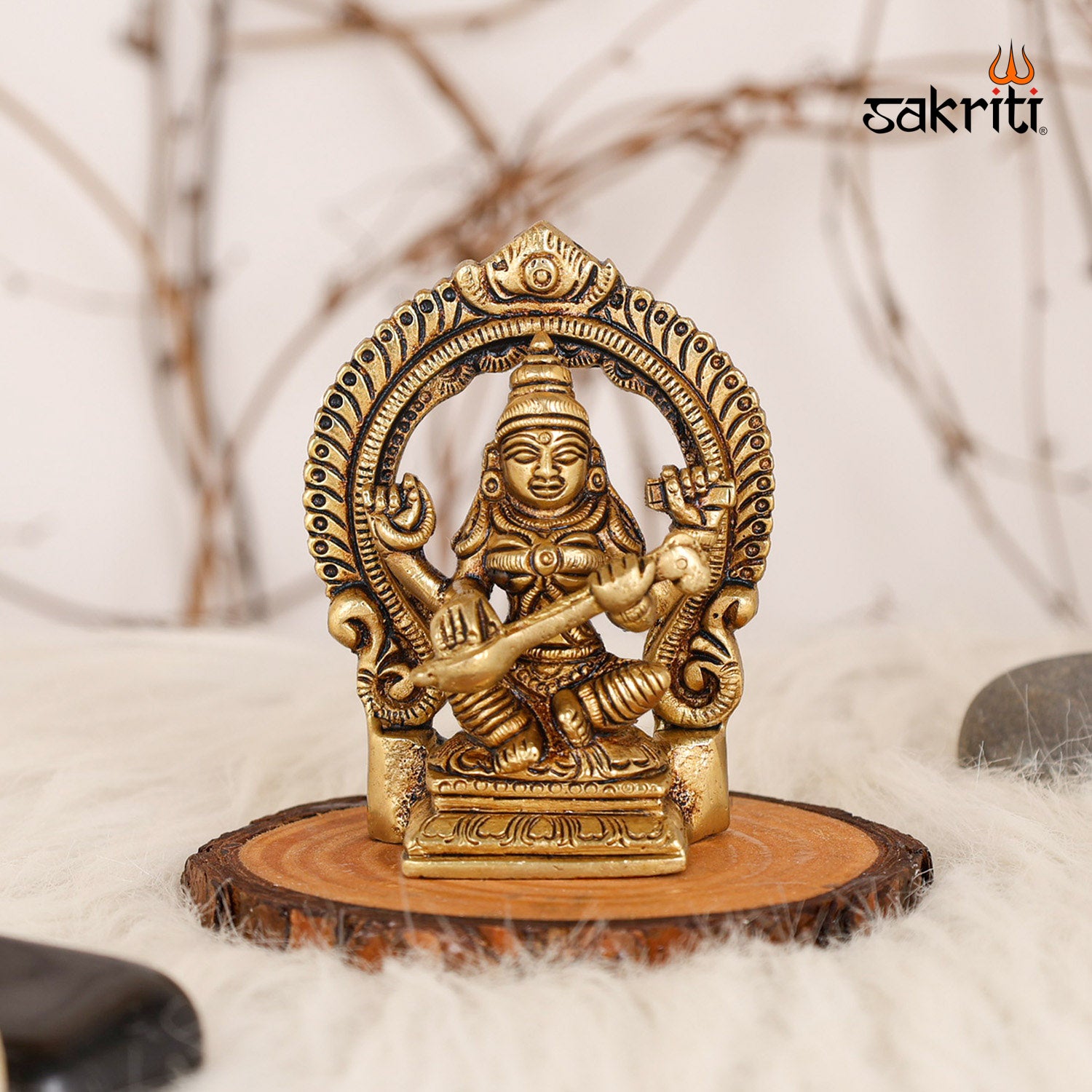 Pure Brass,Saraswathi,Saraswathy,Devi,Amman,Statue,Temple,Pooja Room,Home Decor,Gift