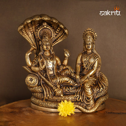 Pure Brass,Vishnu Lakshmi,Vishnu,Lakshmi,AmmanStatue,Temple,Pooja Room,Home Decor,Gift.