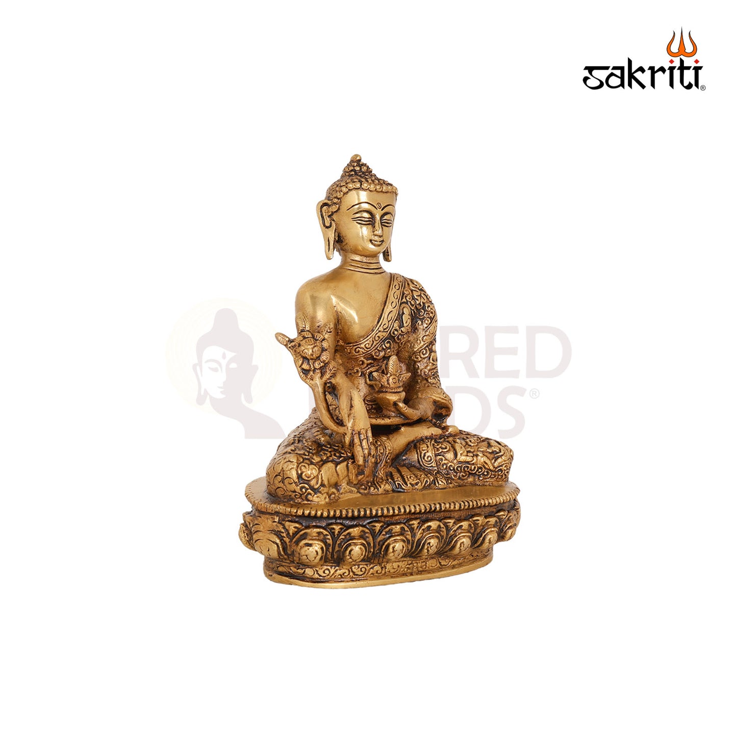 BRASS BUDDHA WITH BASE