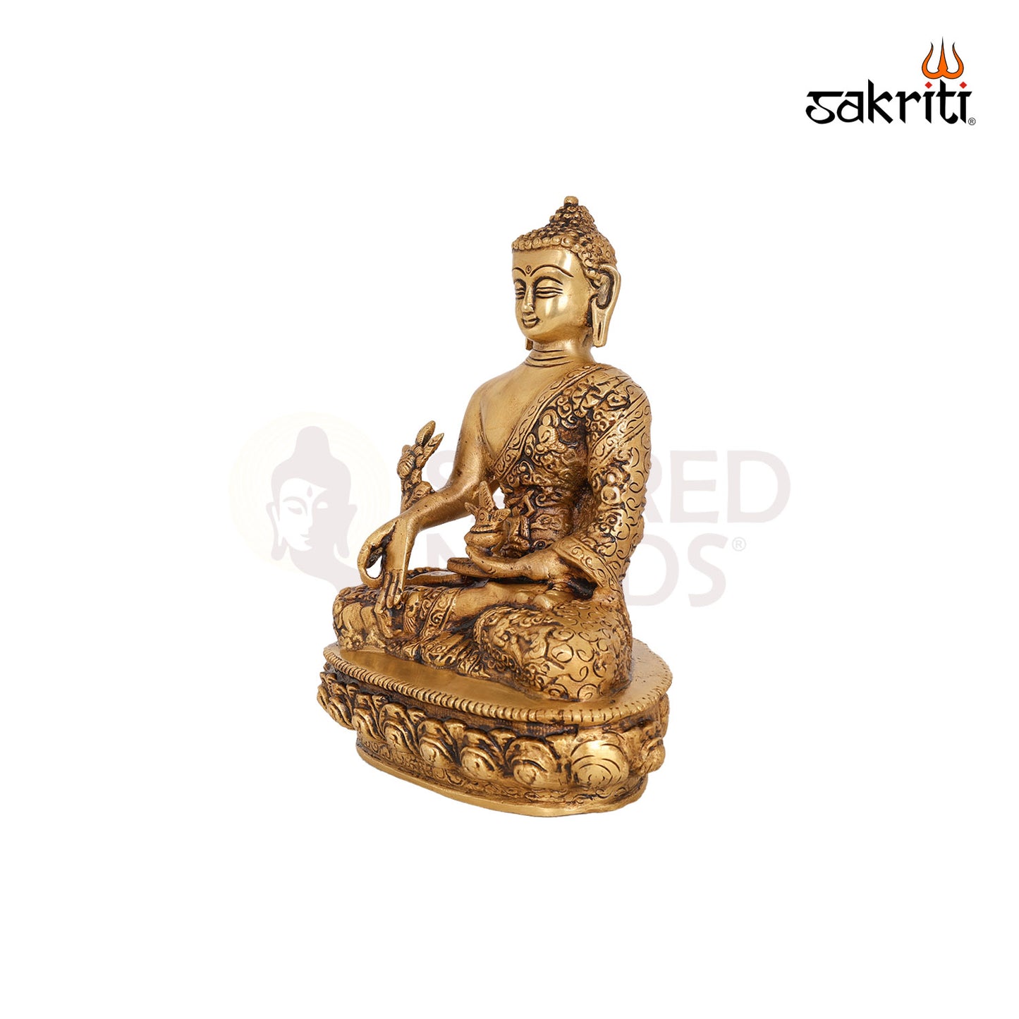 BRASS BUDDHA WITH BASE