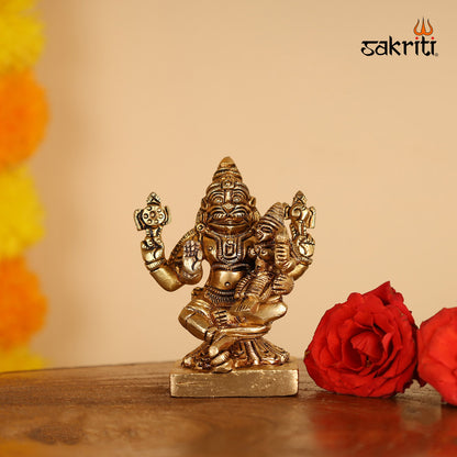 Pure Brass,Narasimhar With Lakshmi,Narasimhar,Lakshmi,Temple,Idols&Statues, Pooja Room,Home Decor,Gift.