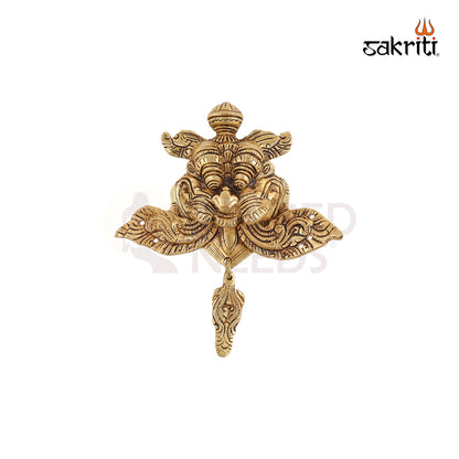 Brass Yali Wall Mounted – 6.8 Inch Fierce Lion-like Wall Decor in Brass