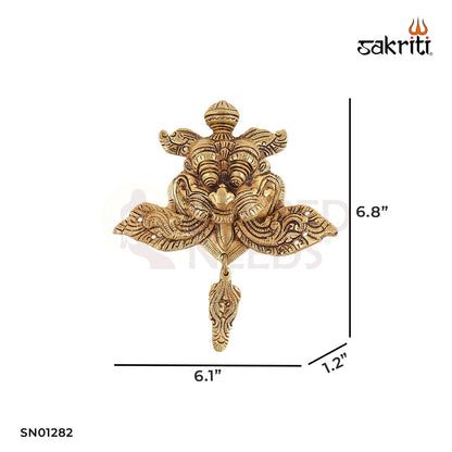 Brass Yali Wall Mounted – 6.8 Inch Fierce Lion-like Wall Decor in Brass