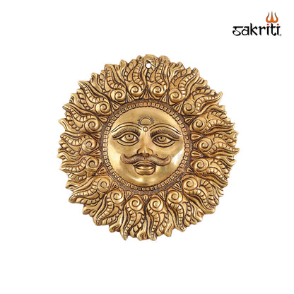 BRASS SUN FACE WITH MOUSTACHE