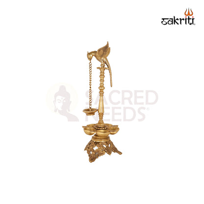 BRASS LAMP WITH PARROT