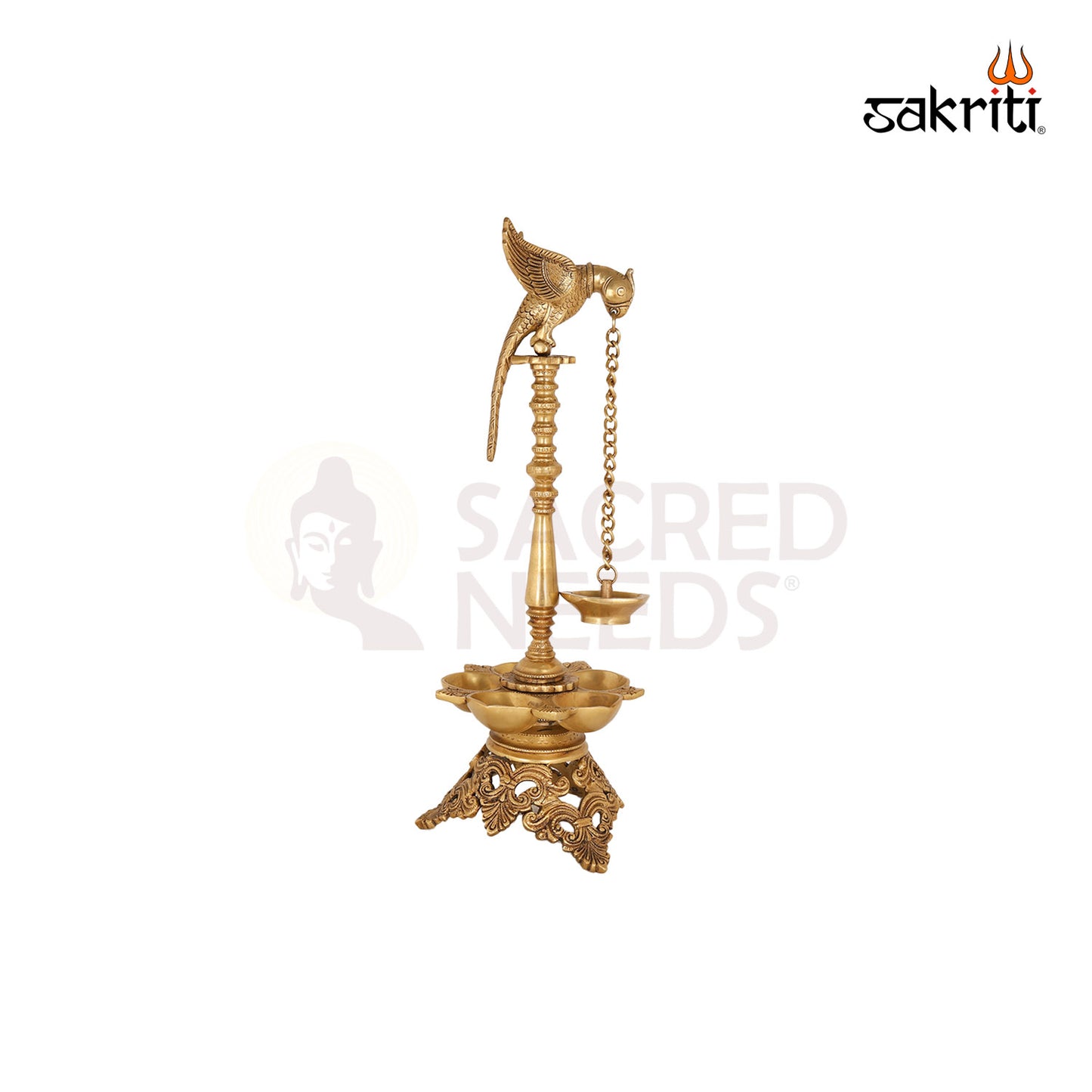 BRASS LAMP WITH PARROT