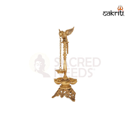 BRASS LAMP WITH PARROT