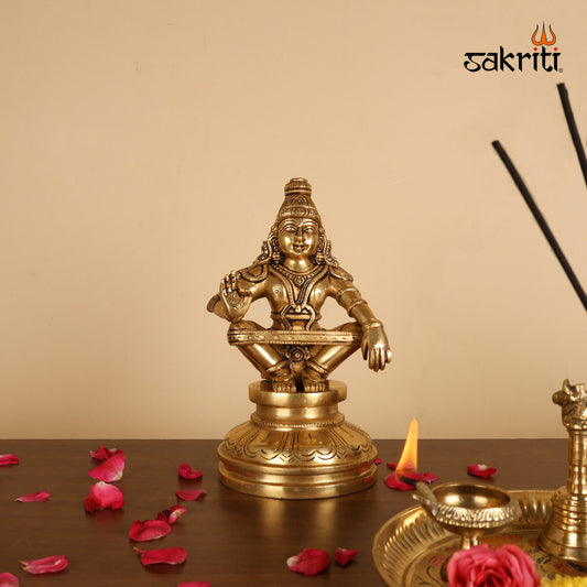 Pure Brass,Ayyappa,Ayyappan,Statue,Temple,Idols&Statues, Pooja Room,Home Decor,Gift.