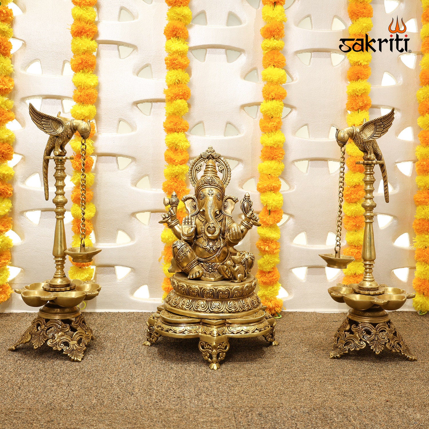 Pure Brass,Ganesh,Vinayagar,Ganapathi,Statue,Temple,Idols&Statues, Pooja Room, Home 
Decore,Gift..