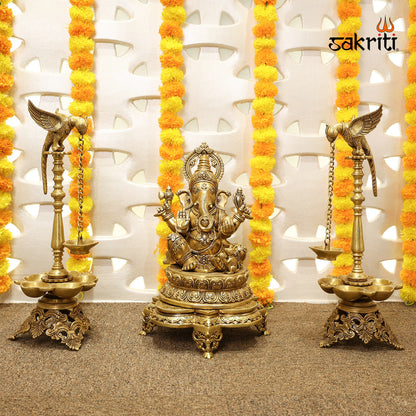 Pure Brass,Ganesh,Vinayagar,Ganapathi,Statue,Temple,Idols&Statues, Pooja Room, Home 
Decore,Gift..