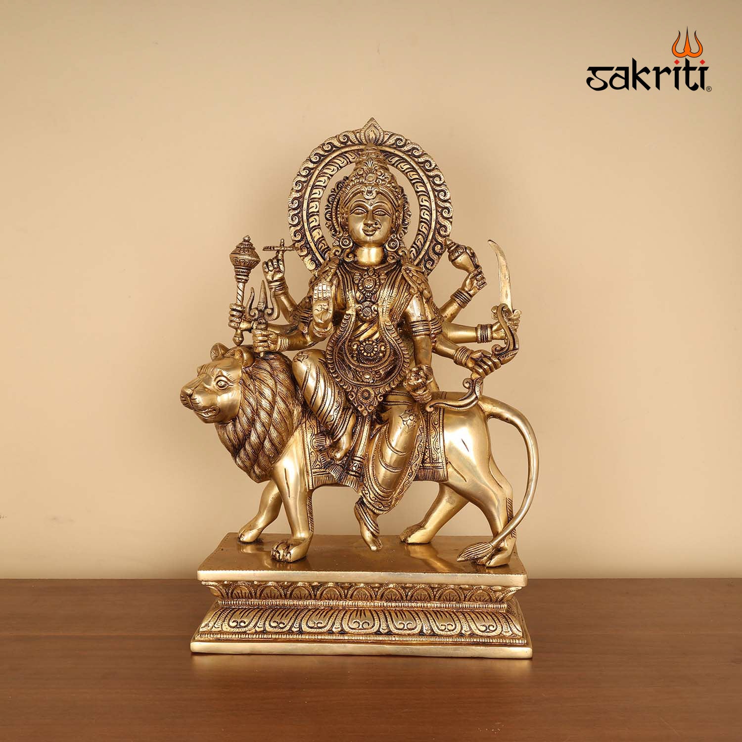 Pure Brass,Durga,Devi,Amman,Statue,Temple,Idols&Statues, Pooja Room,Home Decor,Gift