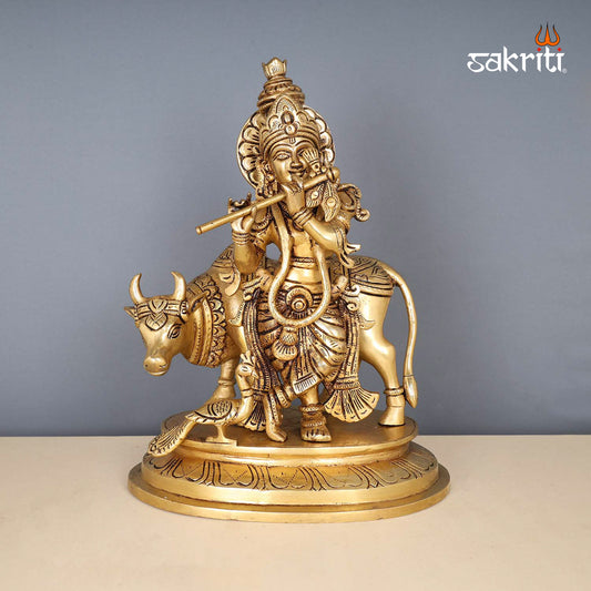 Pure Brass,Krishna,Krishnan,Gopal,Statue,Temple,Idols&Statues, Pooja Room,Home decor,Gift.