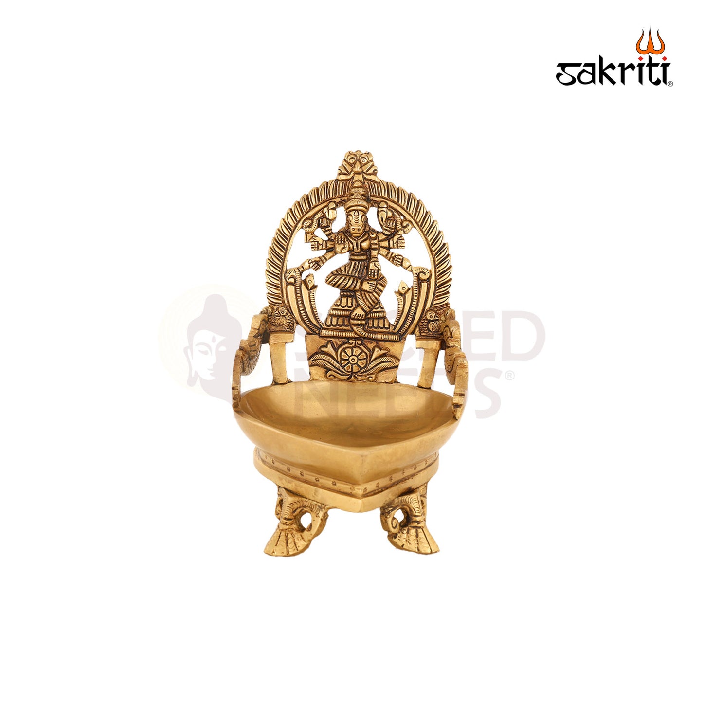 Brass Varahi Amman Vilakku – 7.1 Inch Protective Goddess Oil Lamp for Rituals