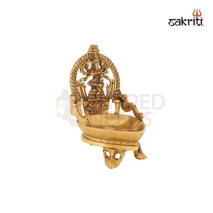 Brass Varahi Amman Vilakku – 7.1 Inch Protective Goddess Oil Lamp for Rituals