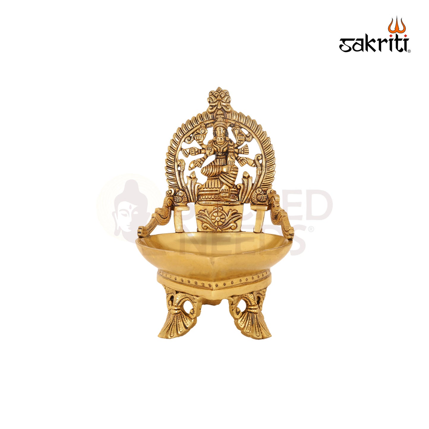 Brass Varahi Amman Vilakku – 9.5 Inch Devi Deepam Lamp for Shakti Worship