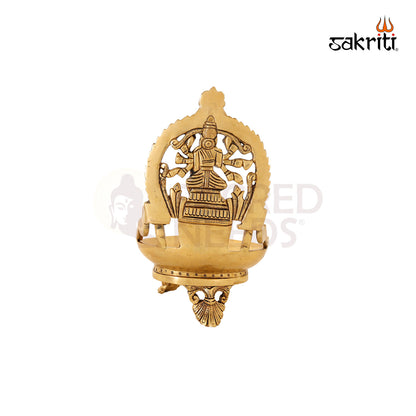 Brass Varahi Amman Vilakku – 9.5 Inch Devi Deepam Lamp for Shakti Worship