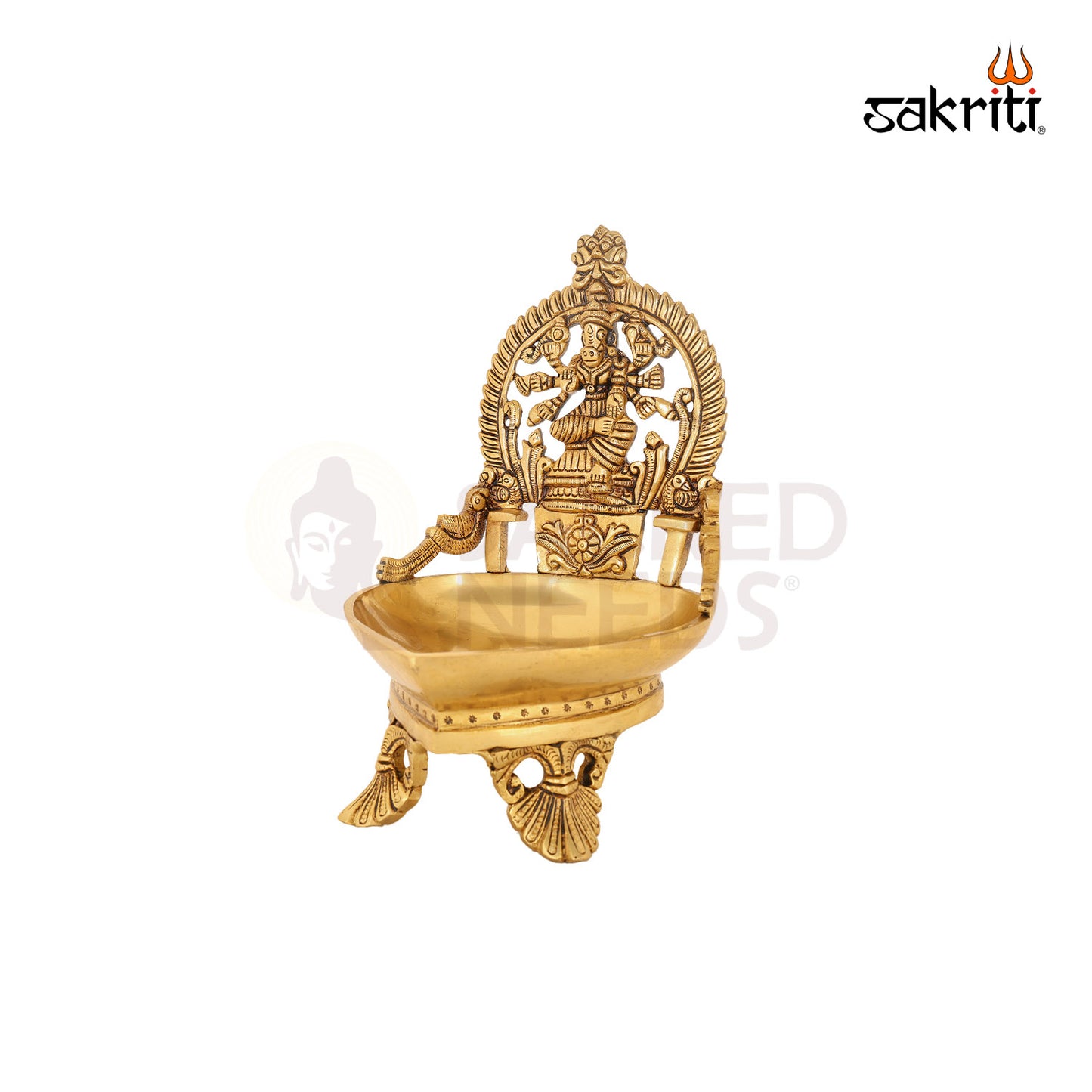Brass Varahi Amman Vilakku – 9.5 Inch Devi Deepam Lamp for Shakti Worship