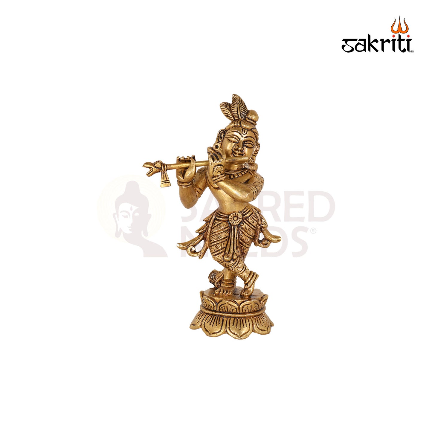 BRASS LOTUS KRISHNA