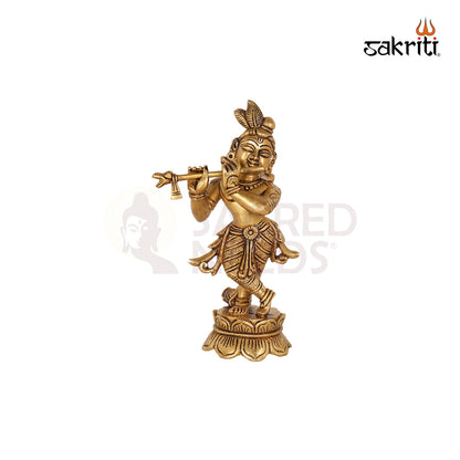 BRASS LOTUS KRISHNA