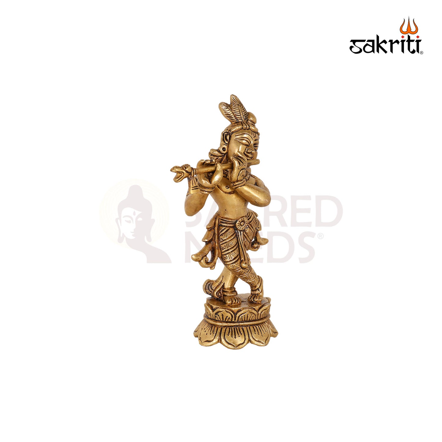 BRASS LOTUS KRISHNA