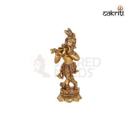 BRASS LOTUS KRISHNA