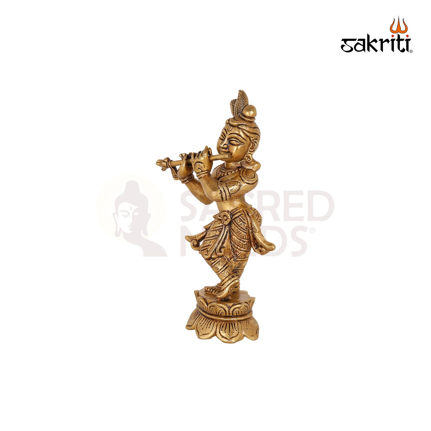 BRASS LOTUS KRISHNA