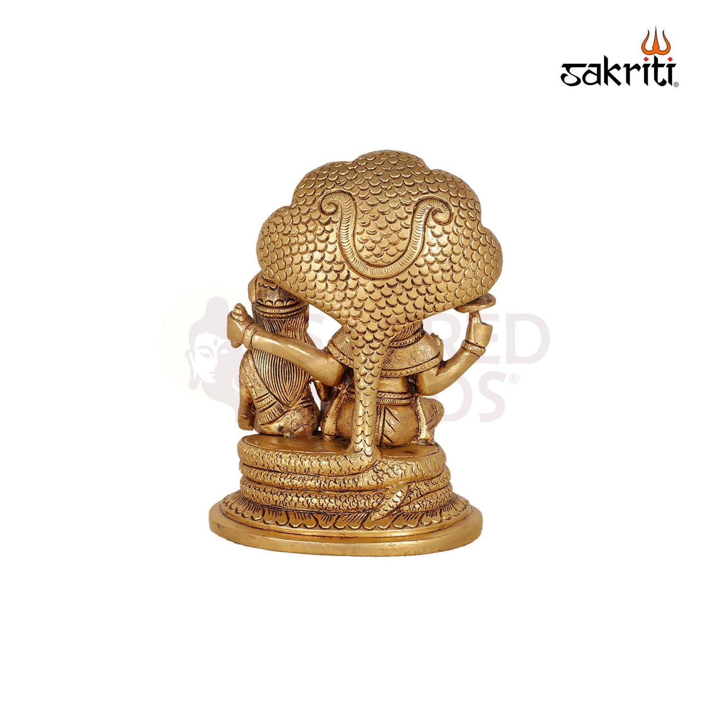Brass Vishnu Lakshmi – 7 Inch Divine Couple Idol for Wealth and Harmony in Home
