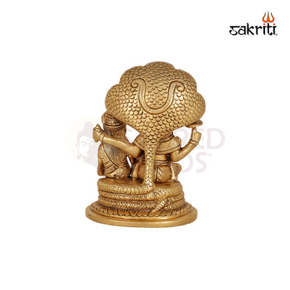 Brass Vishnu Lakshmi – 7 Inch Divine Couple Idol for Wealth and Harmony in Home