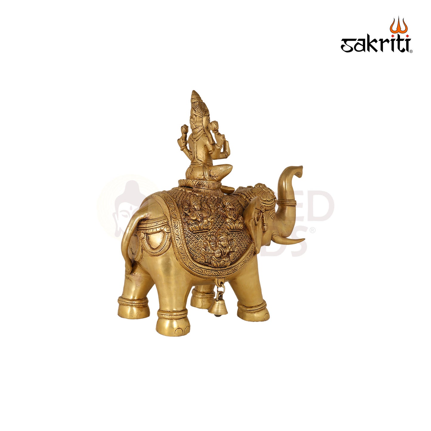 BRASS ASTALAKSHMI WITH ELEPHANT