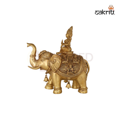 BRASS ASTALAKSHMI WITH ELEPHANT