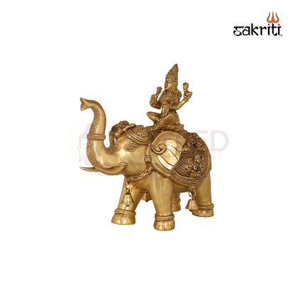 BRASS ASTALAKSHMI WITH ELEPHANT