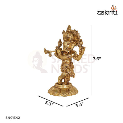 BRASS FLUTE GANESHA