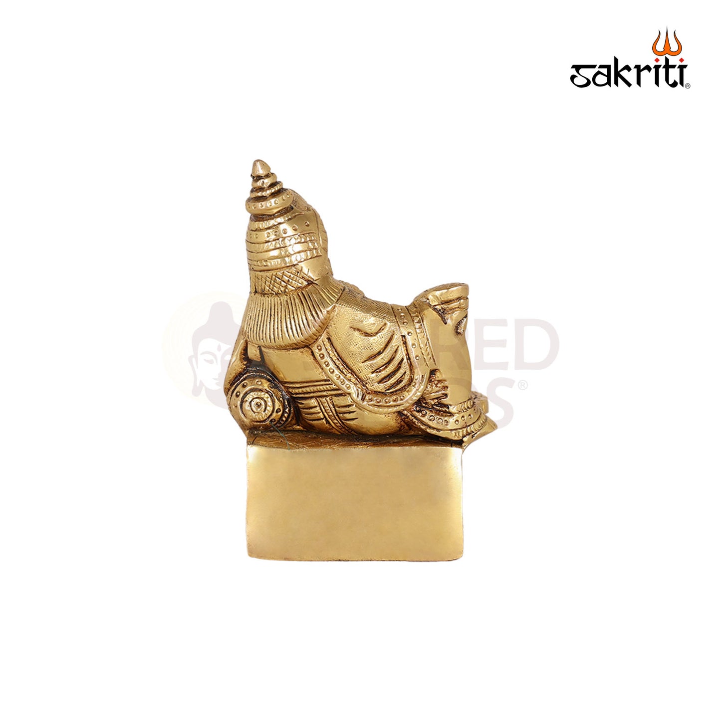 Brass Kubera Vilakku – 4.9 Inch Wealth Deity Oil Lamp for Finance Rituals