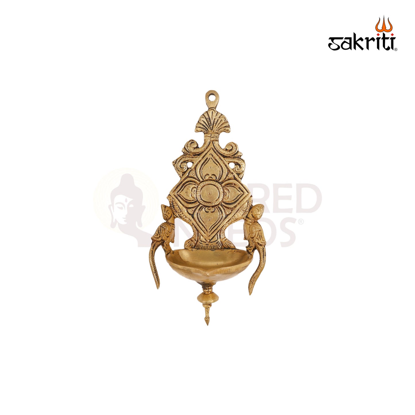 BRASS WALL MOUNTED PARROT WITH DEEPAM