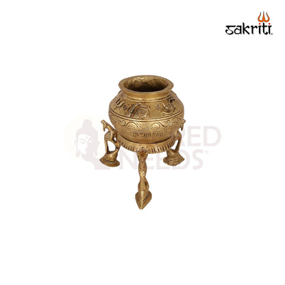 BRASS DAMRU KALASH WITH SHIVAN