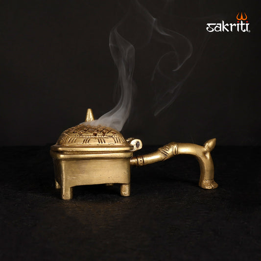 BRASS DHOOP DHANI WITH HANDLE