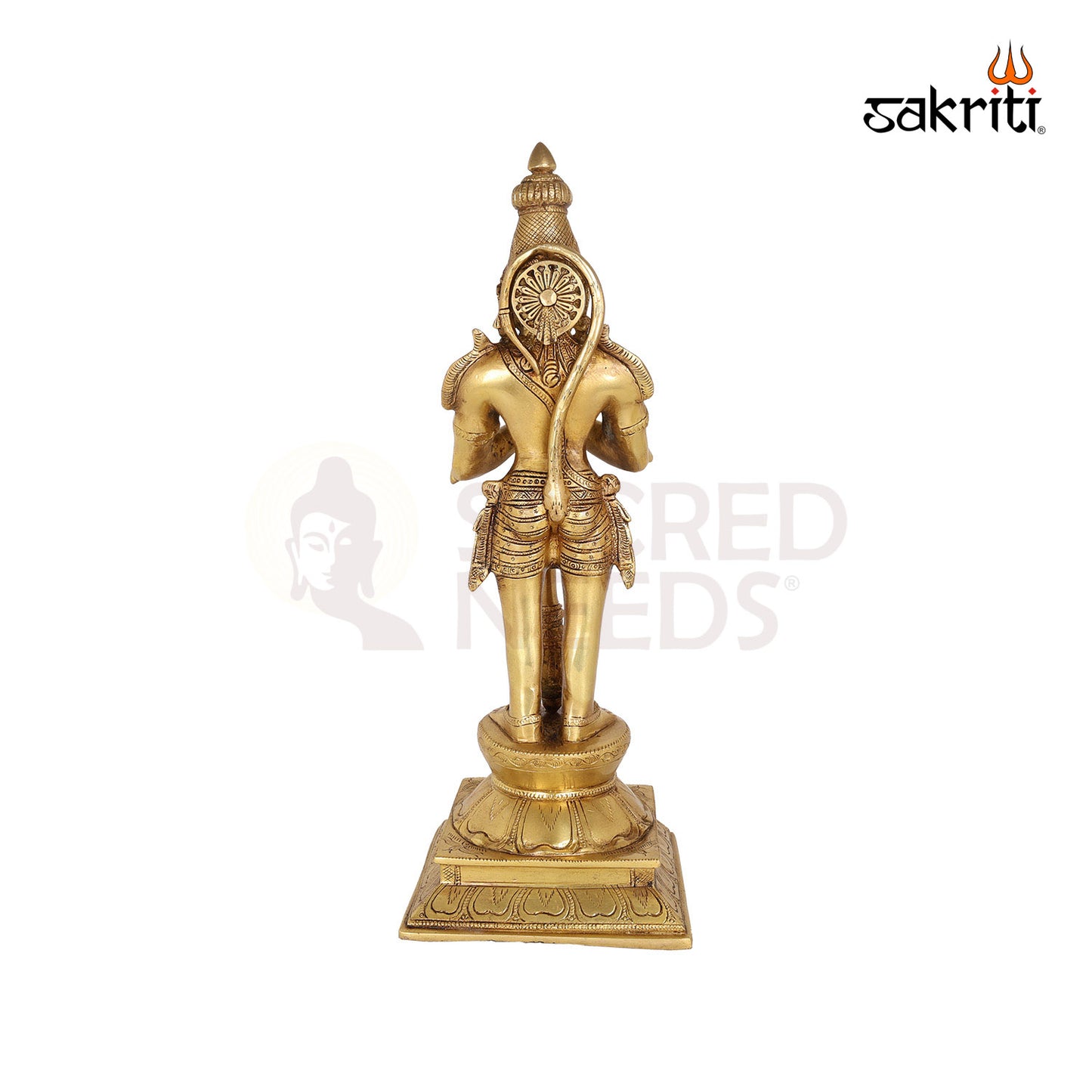 Standing Hanuman with Gada – 15.8 Inch Brass Devotional Figurine