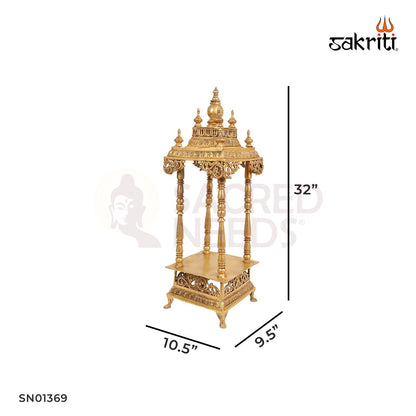 Brass Puja Temple / Mandir for Home – 32 Inch Spiritual Setup