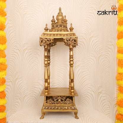 Brass Puja Temple / Mandir for Home – 32 Inch Spiritual Setup